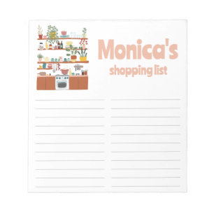 Cute Kitchen Illustration Grocery Shopping List Notepad