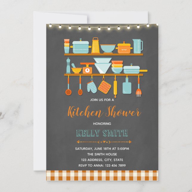 Cute kitchen shower party invitation (Front)