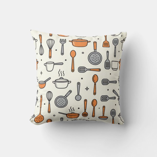 Cute Kitchen Tools Pattern  Cushion (Front)