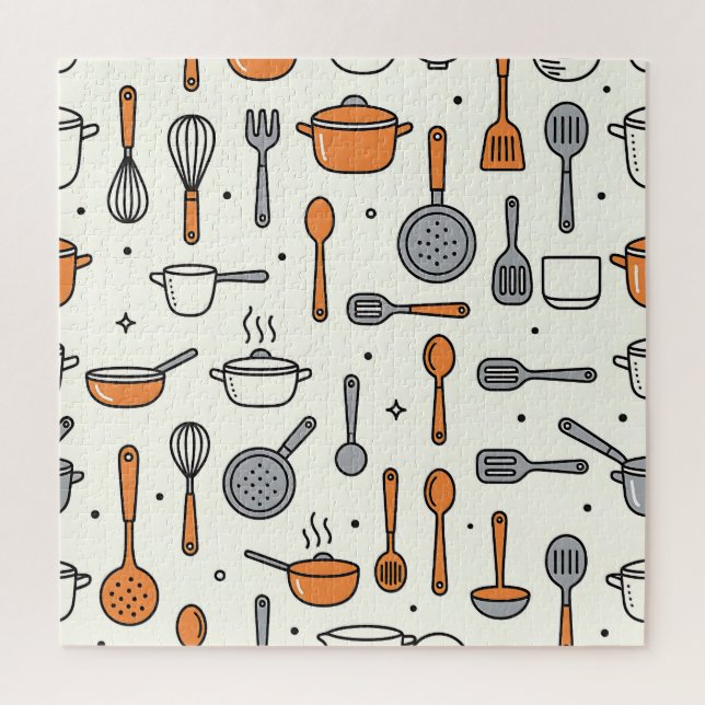 Cute Kitchen Tools Pattern  Jigsaw Puzzle (Vertical)