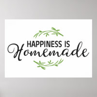 Cute kitchen word art happiness is homemade