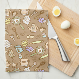 Cute Kitchenware Brown  Tea Towel