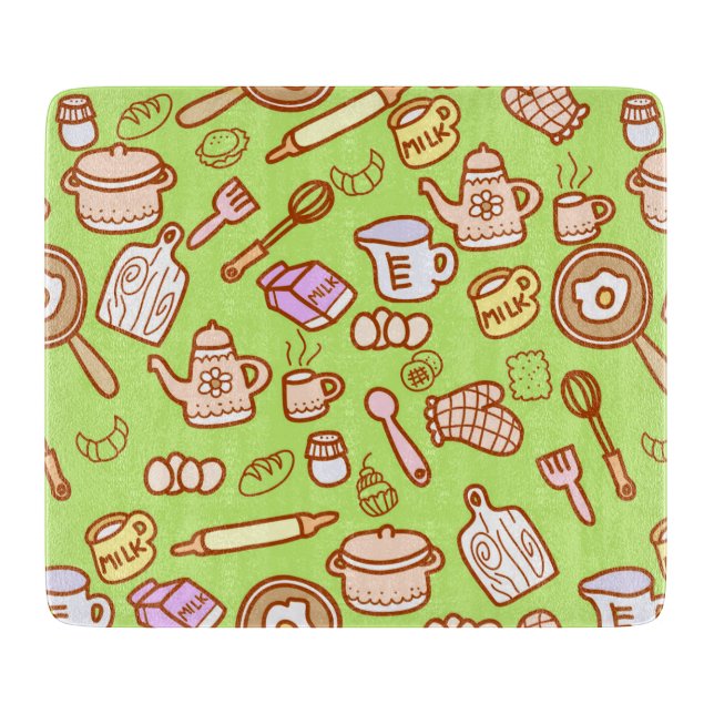 Cute Kitchenware Green Cutting Board (Front)