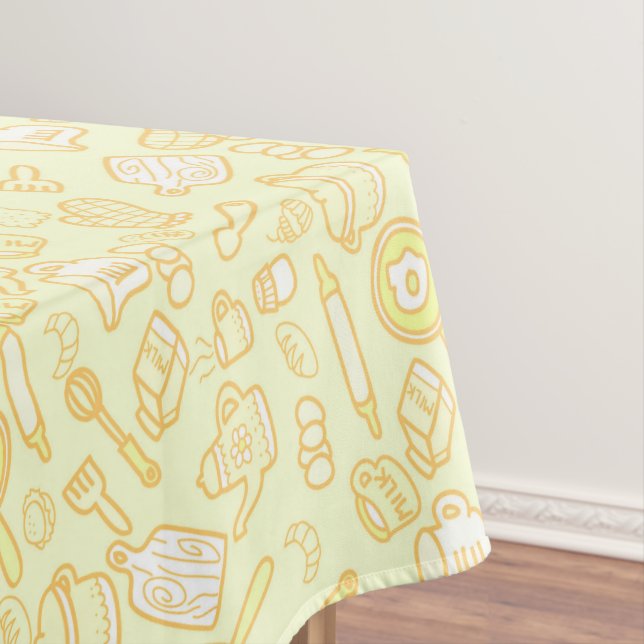 Cute Kitchenware Green Tablecloth (In Situ)