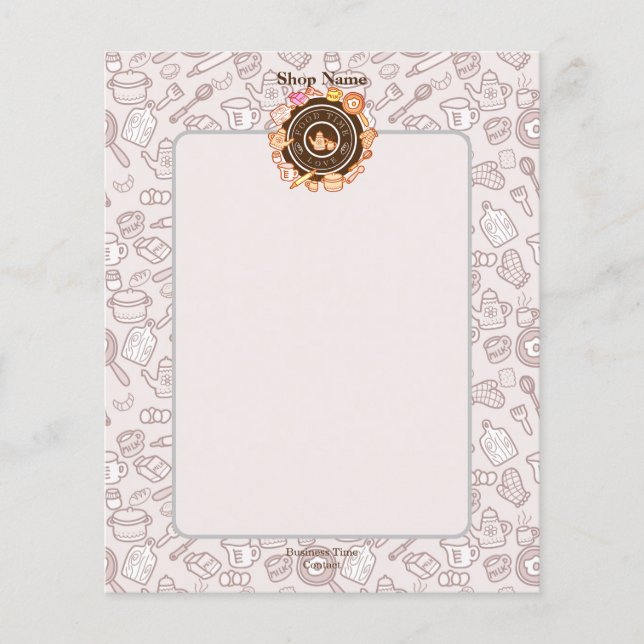 Cute Kitchenware Menu Brown (Front)