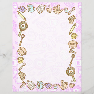 Cute Kitchenware Pink Paper Sheet