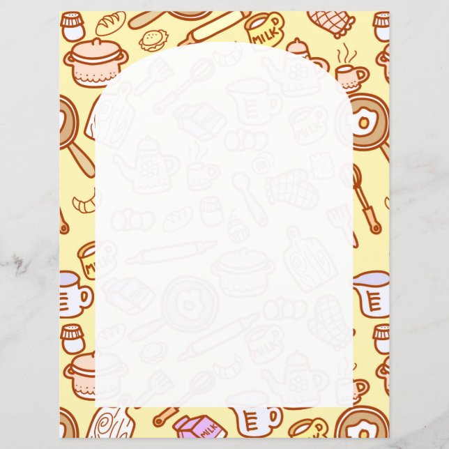 Cute Kitchenware Yellow Paper Sheet (Front)