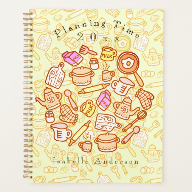 Cute Kitchenware Yellow Planner (Front)