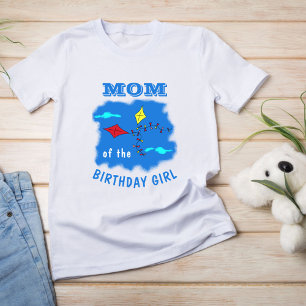 Cute Kites Red Yellow Mum of Birthday Girl T-Shirt