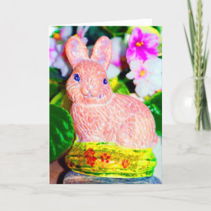 Cute Kitschy Bunny Rabbit Holiday Card