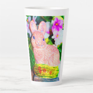 Cute Kitschy Bunny Rabbit  Latte Mug