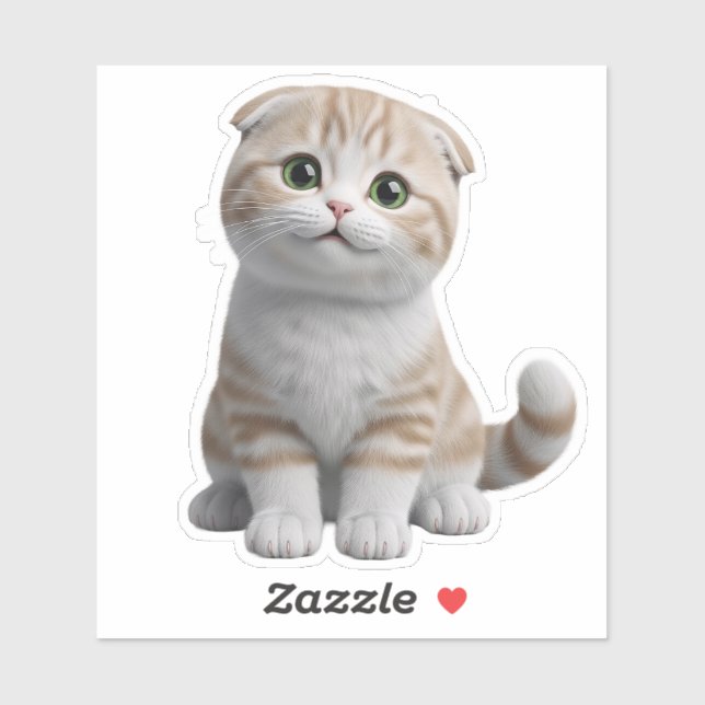 Cute Kitten 3D Cartoon Sticker Pack - Adorable Lit (Sheet)