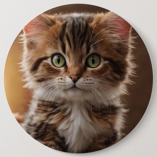 Cute Kitten  6 Cm Round Badge (Front)