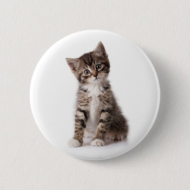 cute kitten 6 cm round badge (Front)
