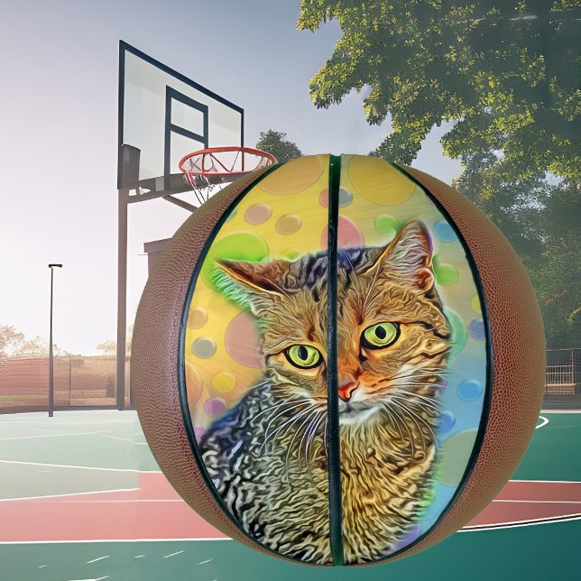 Cute kitten - abstract - colourful painting basketball (Creator Uploaded)