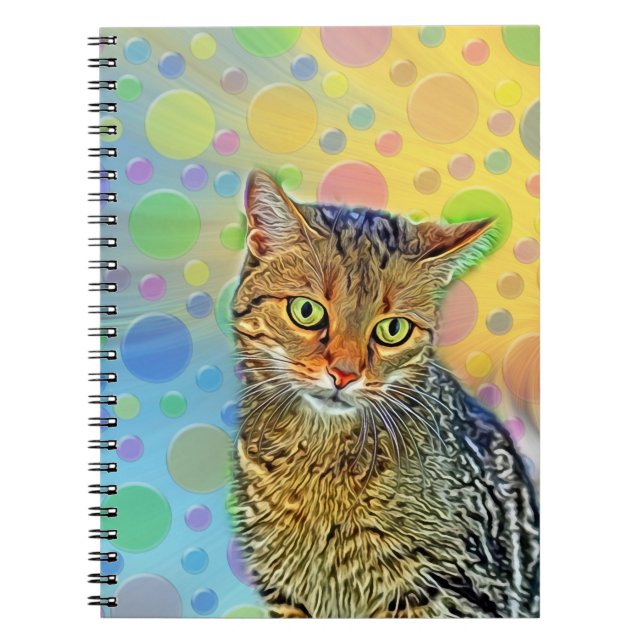 Cute kitten - abstract - colourful painting notebook (Front)