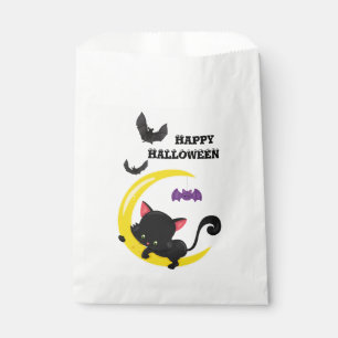 Cute Kitten and Bats Halloween Favour Bag