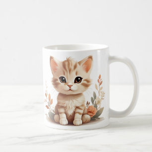 Cute Kitten and Flowers Mug