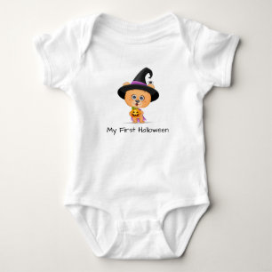 Cute Kitten and Pumpkin Baby Bodysuit