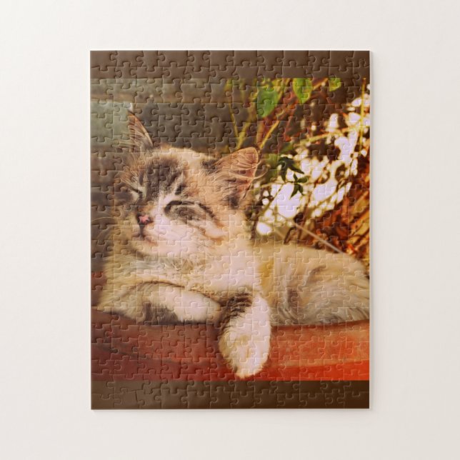 Cute Kitten Asleep Jigsaw Puzzle (Vertical)