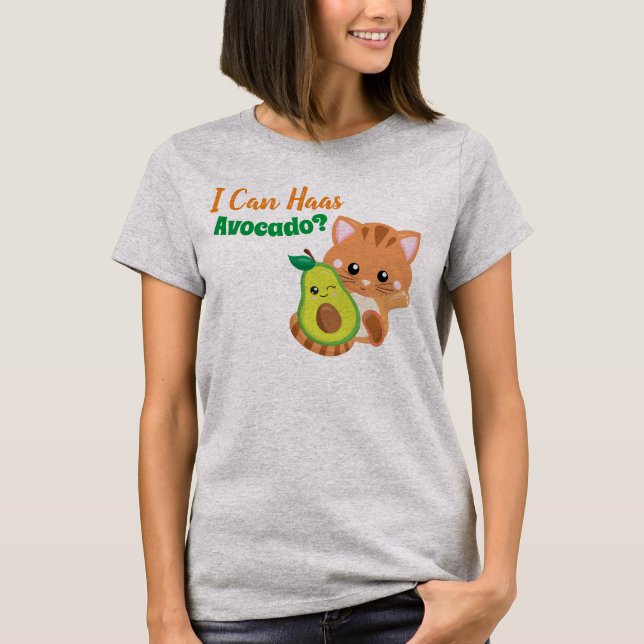 Cute Kitten Avocado Pun Shirt (Front)