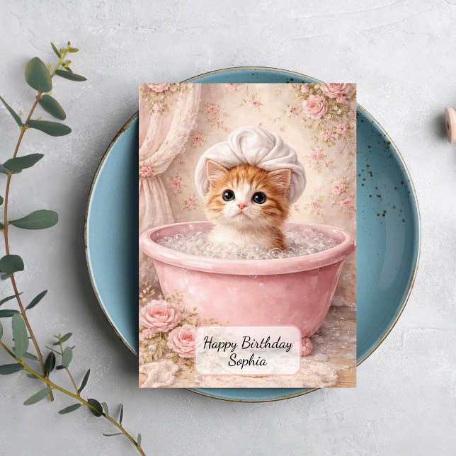 Cute Kitten Bath Card (Creator Uploaded)