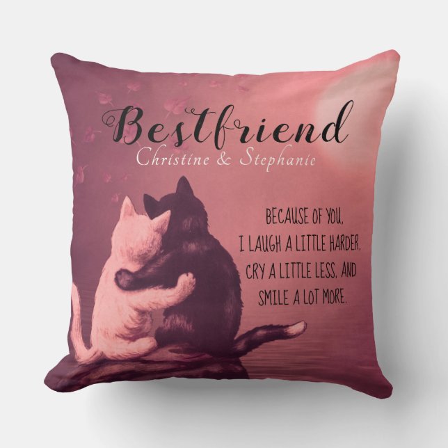 Cute Kitten Bestfriend And A Quote Cushion (Front)