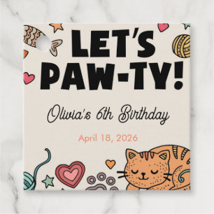 Cute Kitten Birthday Party Favour tag