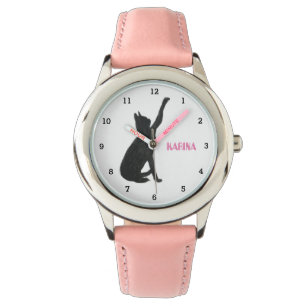 Cute Kitten Black Cat Animal Girly Kids Watch