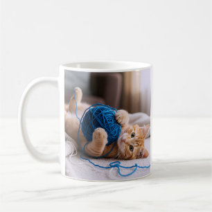 Cute Kitten Blue Coffee Mug