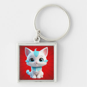 Cute Kitten Cartoon 3D Design-38063 Key Ring