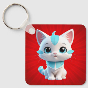 Cute Kitten Cartoon 3D Design-38063 Key Ring