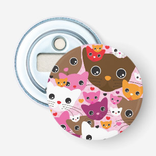 cute kitten cat background pattern bottle opener