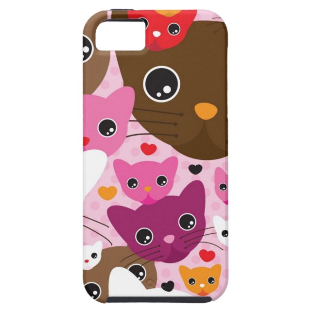 cute kitten cat background pattern Case-Mate iPhone case (Back)