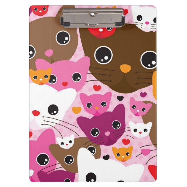 cute kitten cat background pattern clipboard (Front)