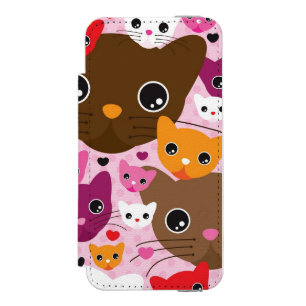 cute kitten cat background pattern incipio watson™ iPhone 5 wallet case