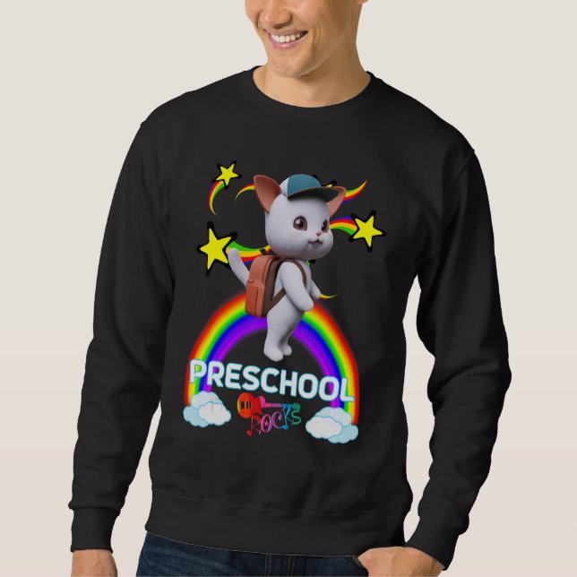 Cute Kitten Cat Backpack Baseball Cap PRESCHOOL RO Sweatshirt (Front)
