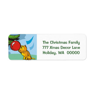 Cute Kitten Cat Custom Holiday Greeting Card Label Return Address Label