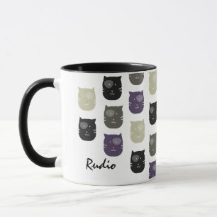 Cute Kitten Cat Faces Pet Photo Name   Mug