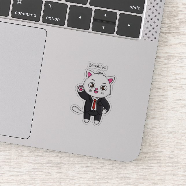 Cute kitten cat in business suit cartoon (Detail)