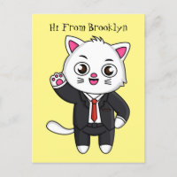 Cute kitten cat in business suit cartoon