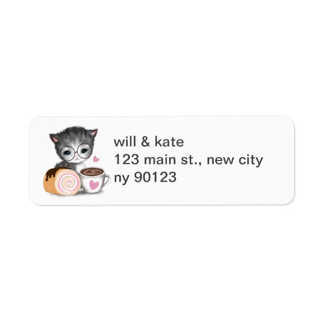 Cute Kitten Cat  Return Address Labels (Front)
