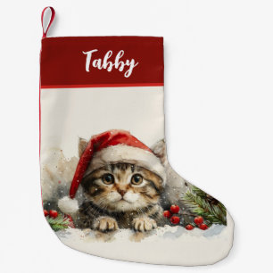 Cute Kitten Christmas Stocking Custom Cat