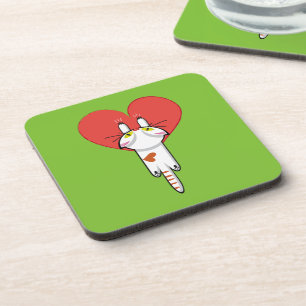 Cute kitten clinging to love. Cat, cat, kitten. Coaster