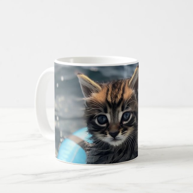 Cute Kitten Coffee Mug (Front Left)
