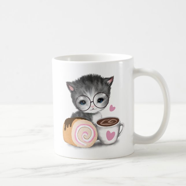 Cute Kitten Coffee Sweet Cake Mug (Right)