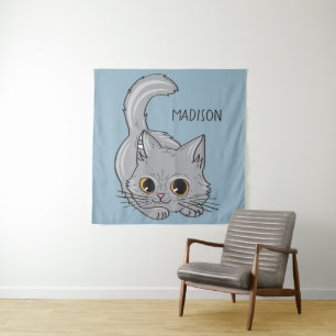Cute Kitten custom name & colour tapestry