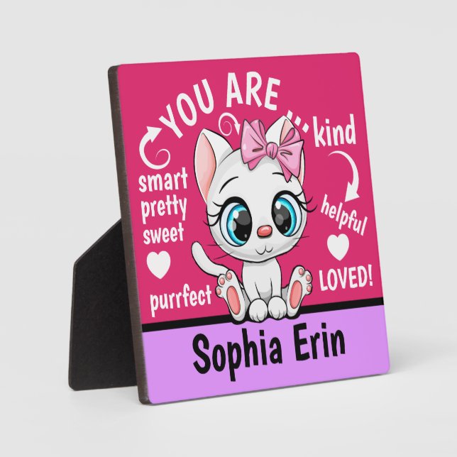 Cute Kitten Customised Gift Plaque (Front)