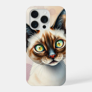 Cute Kitten Design with Vibrant Eyes iPhone 15 Pro Case