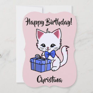 Cute Kitten drawing with Gift Card